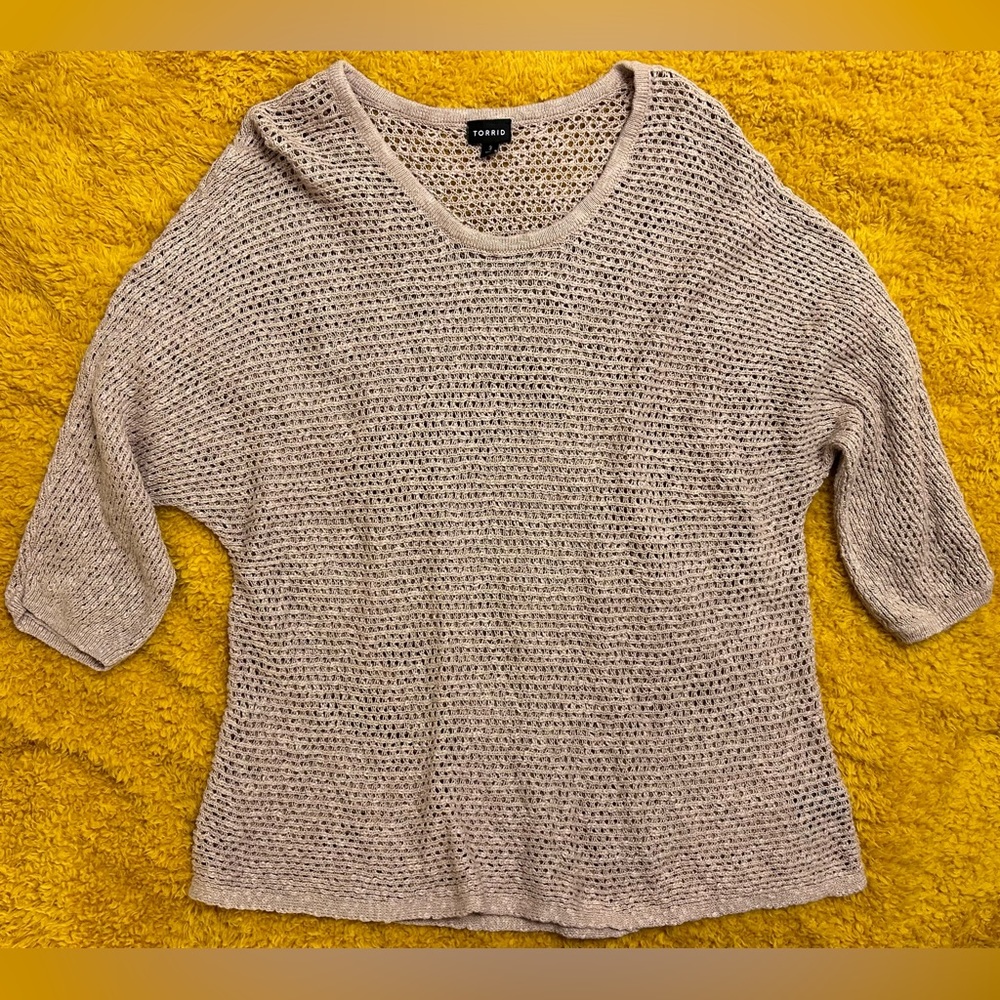 Torrid Mesh Waffle Knit Sweater
